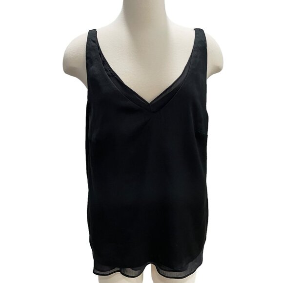 H & M Women's Black Tank Top SZ 14 Whimsygoth Lightweight Summer Elegant Silky - Picture 4 of 10